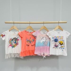Colorful Kids Unicorn and Emoji Tops Bundle